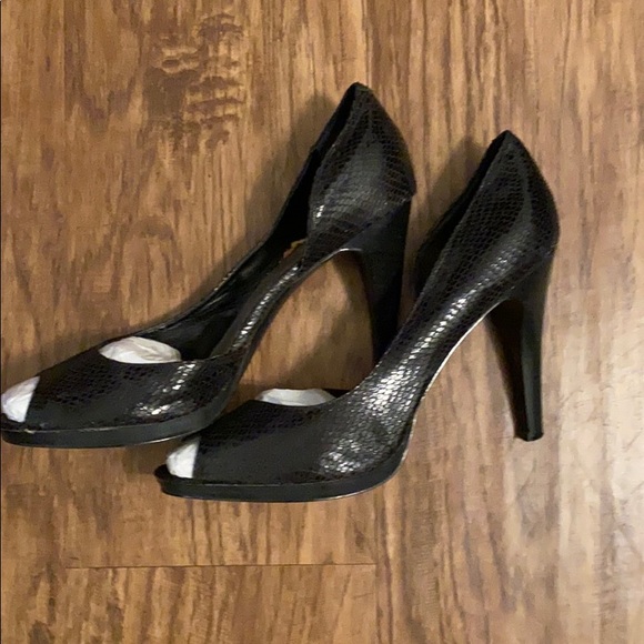Nine West snake skin open toe pump size 10M - Picture 3 of 10